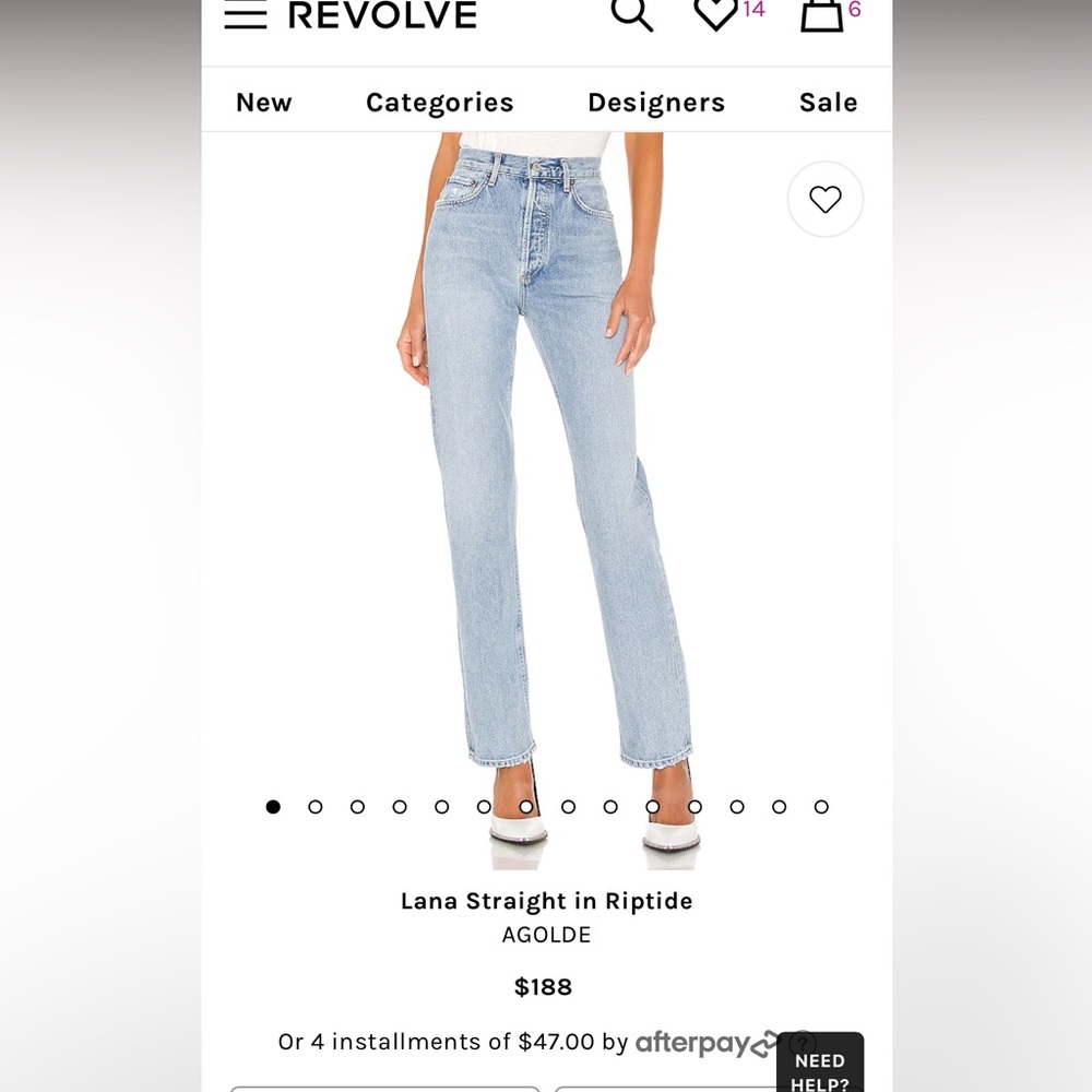 Agolde Lana Straight Leg Jeans in Light Blue Riptide